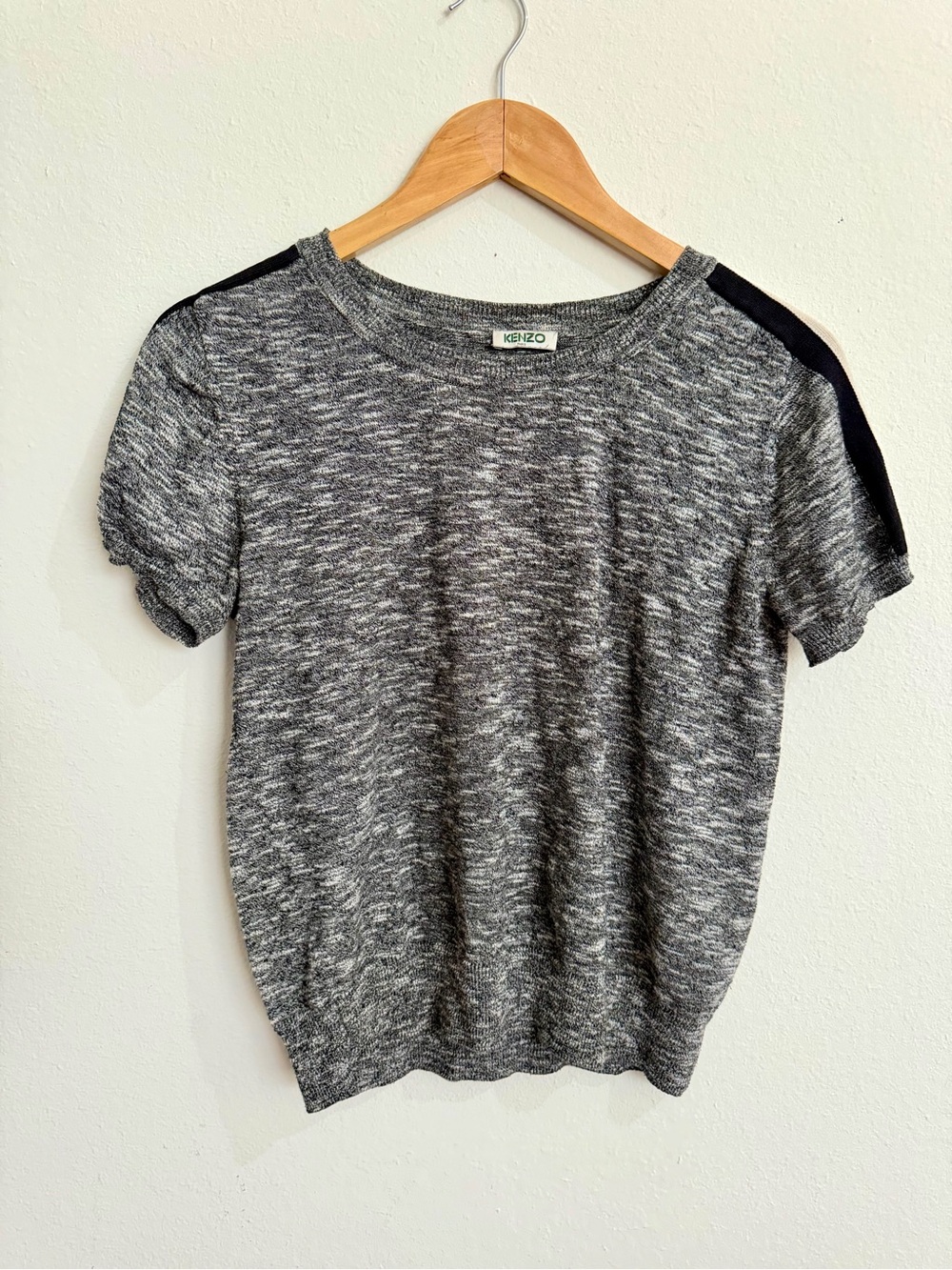 Kenzo Women’s Short-Sleeve Heather Gray Sweater